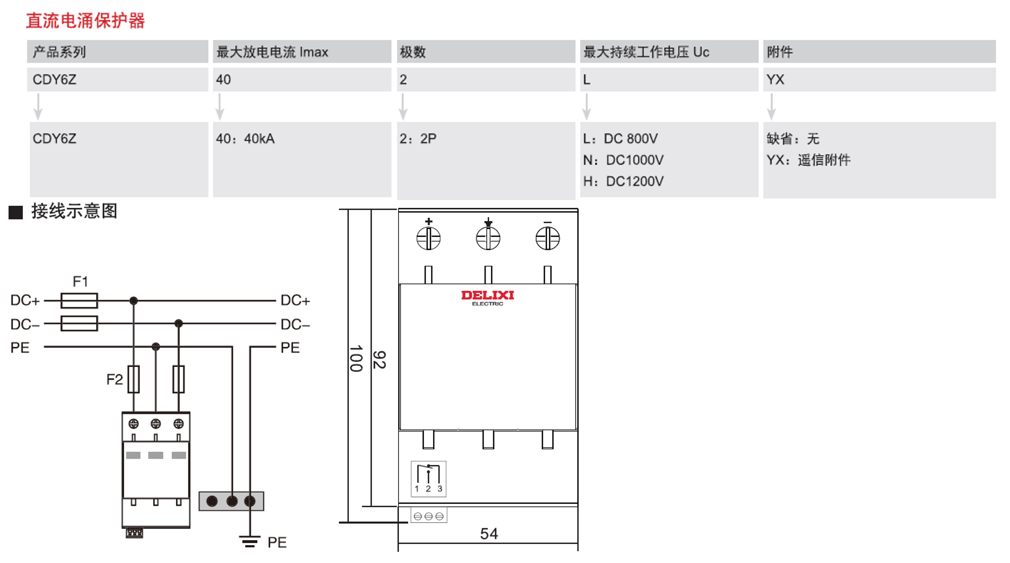 CDY6Z直流電涌保護(hù)器（高電壓）產(chǎn)品詳情